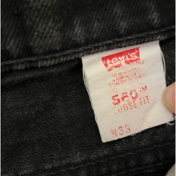 Vintage Levi’s Orange Tab 560 Black Denim Jean Shorts High Rise Waist 33 in - Picture 7 of 7